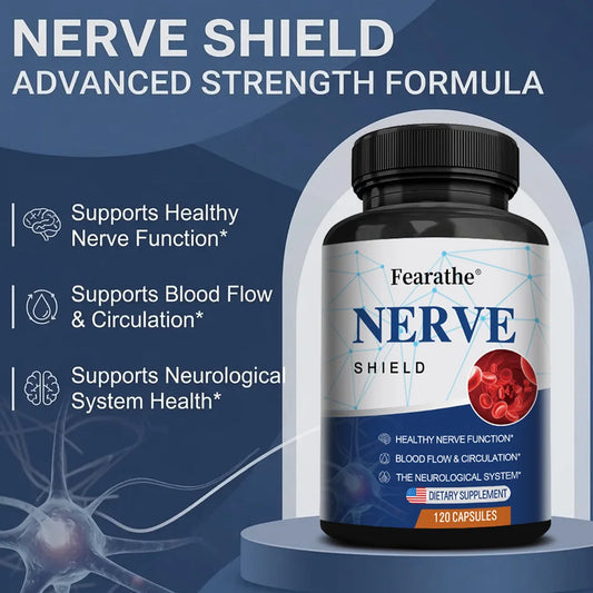 Nerve Support Supplement - B Vitamins, Supports Nerve & Brain Function, Neurotransmitters, Blood Circulation & Joint Health