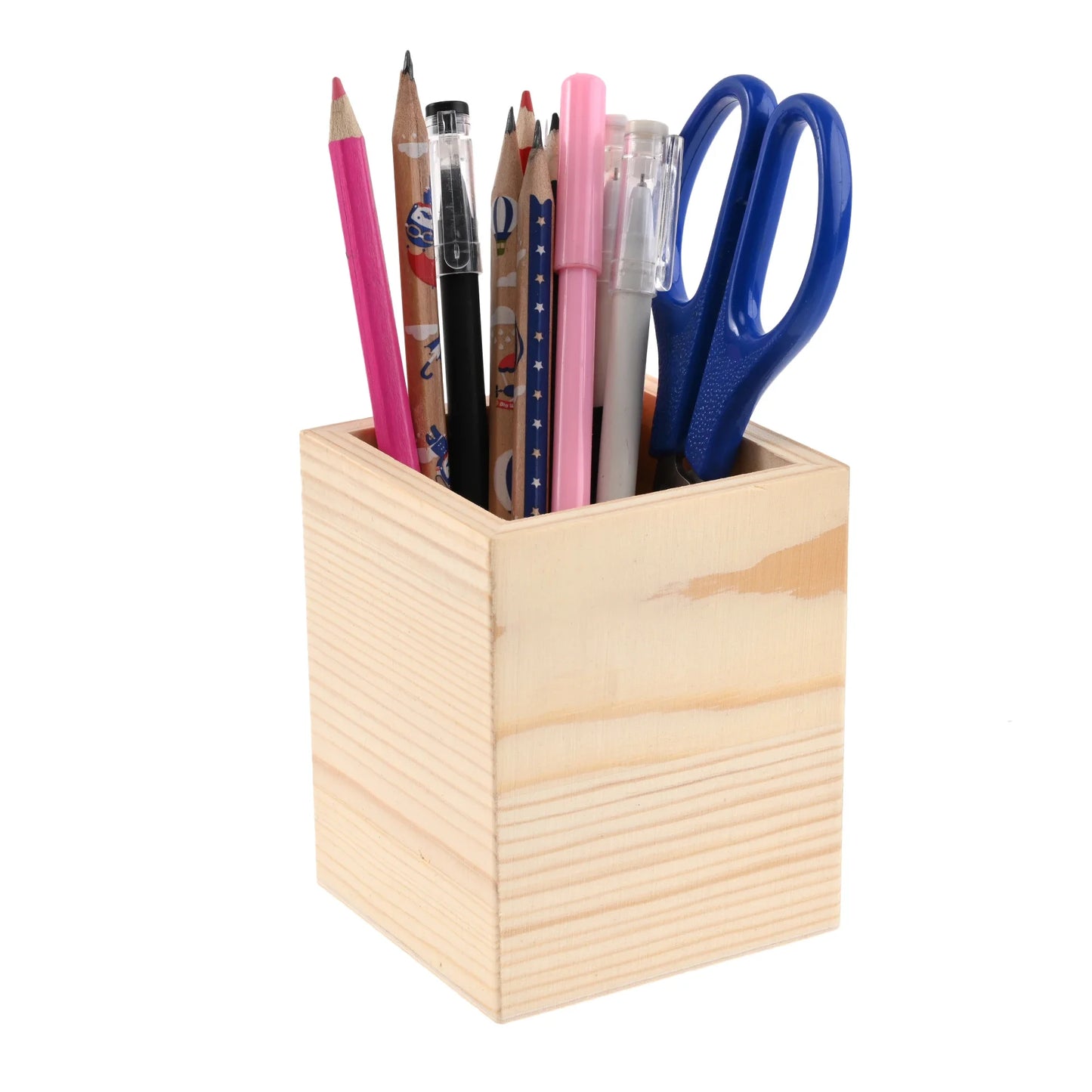 Wooden stationery storage box for pens, pencil cases, office pen holders, makeup brush containers, stationery supplies,