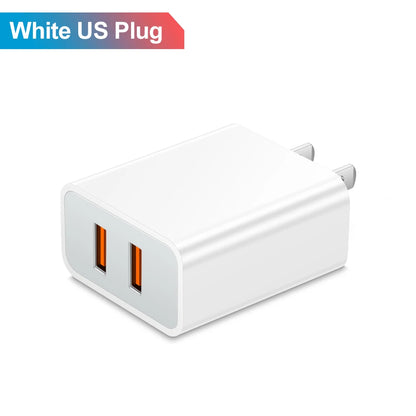 Dual USB Charger Fast Charging Adapter Portable Wall Travel Charger Mobile Phone Chargers for Oneplus Oppo iPhone Xiaomi 15 17