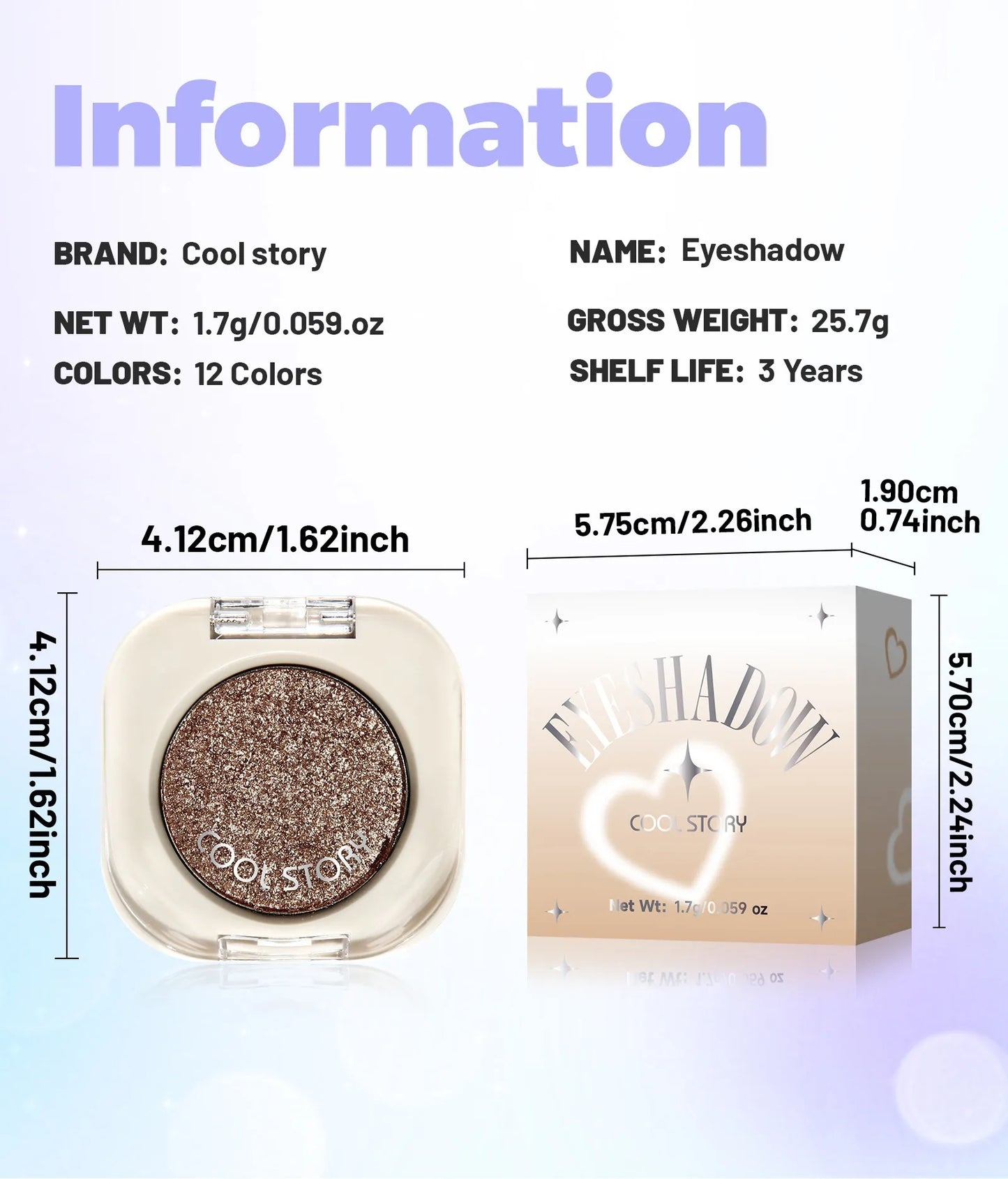Eyeshadow Palette - Matte & Shimmer Nude Colors, Multi-Use Makeup Palette for Eyes & Face, Smooth Formula, Long Lasting Pigment