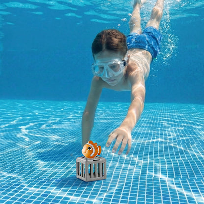 Kids Pool Diving Toys with Fish Box Floating Animals Water Swimming Dive Pool Game for Boys Girls Fun Outdoor Beach Party Gifts