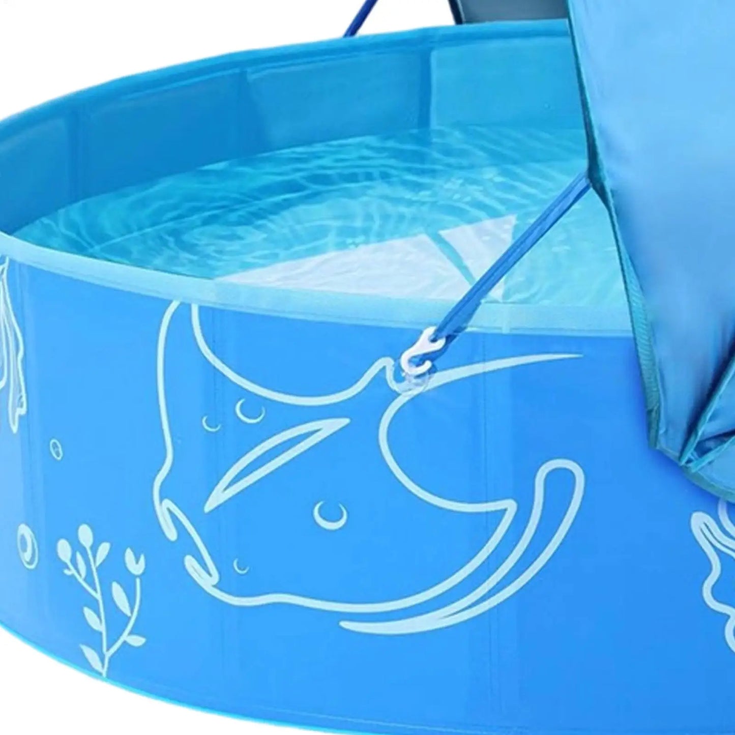 Kiddie Pool with Canopy 120x30cm Foldable Summer Water Play Toy  Children's sunshade swimming pool patio wading pool Baby Pool