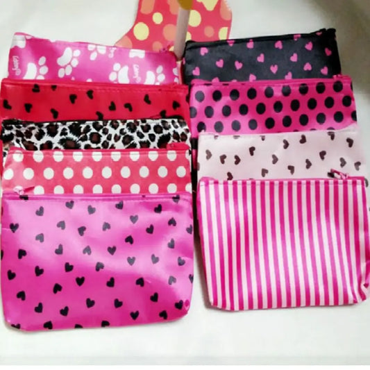Heart Pattern Makeup Bag Fashion Design Multi-Functional Zippered Toiletry Storage Bag Large-Capacity Professional