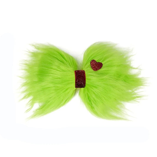 New Products Christmas Grinch Green Hair Accessories Girls Xmas Green Fur Headband  Headgear Makeup Ball Funny Props Hairpins