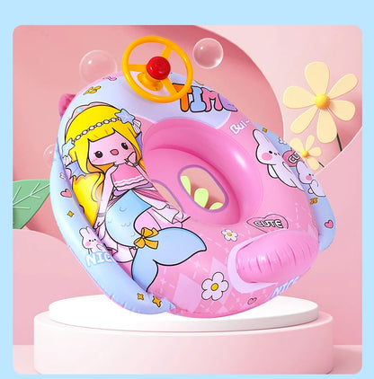 Environment PVC Children Swimming Rings Water Toys Beach Pool Baby Inflatable Swimming Circle with Steering Wheel Water Toys