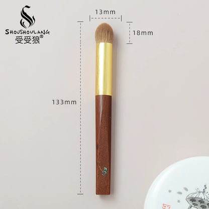Soft Saibikoho Goat Hair Makeup Brush 1PC Shoushoulang High-end Hand Crafted Blush Contour Brush Rosewood Handle Makeup Brush
