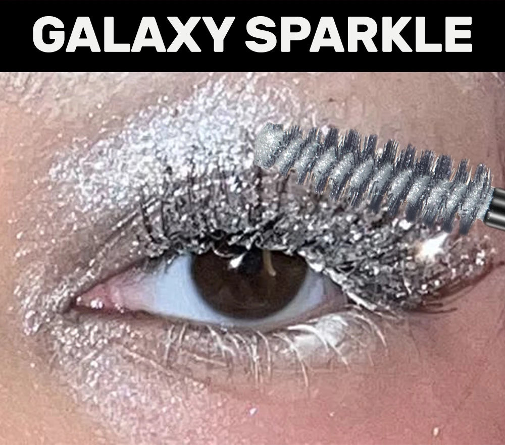 Glitter Diamond Mascara Waterproof Smudge-Proof Volumizing Lengthening Sparkling Snowflake Flake Clump-Free Lasting Party Makeup