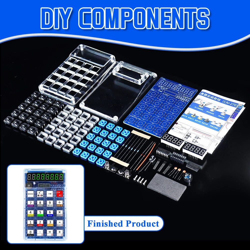 DIY Electronic Kits LED Digital Tube Calculators 51 Microcontroller Control Resistance Conversion DIY Soldering Projects