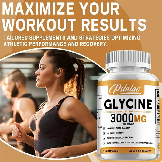 Glycine Supplement - Promotes Restful Sleep and Relaxation, Muscle, Bone, Joint, Brain and Heart Health, Vegan