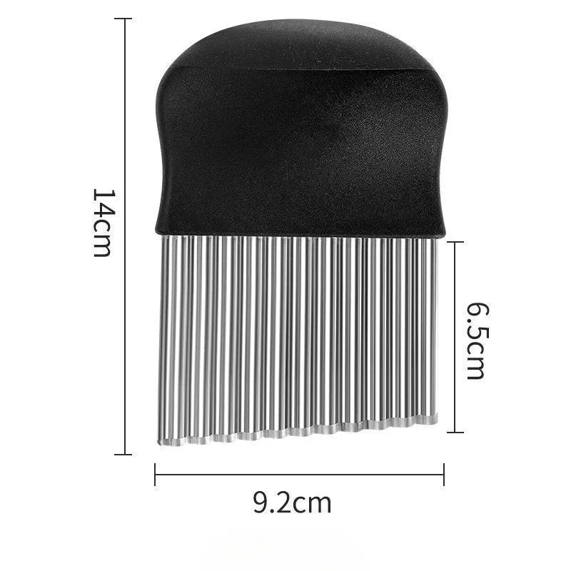 Stainless Steel Potato Chip Slicer Dough Vegetable Fruit Crinkle Wavy Kitchen Knife Cutter Chopper French Fry Maker Tools Gadget
