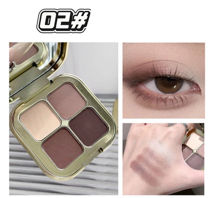 KAKASHOW 4 Colors Eyeshadow Palette Matte Shimmer Pearlescent Glitter Eye Shadow Long Lasting Easy To Color Eyes Makeup Palette