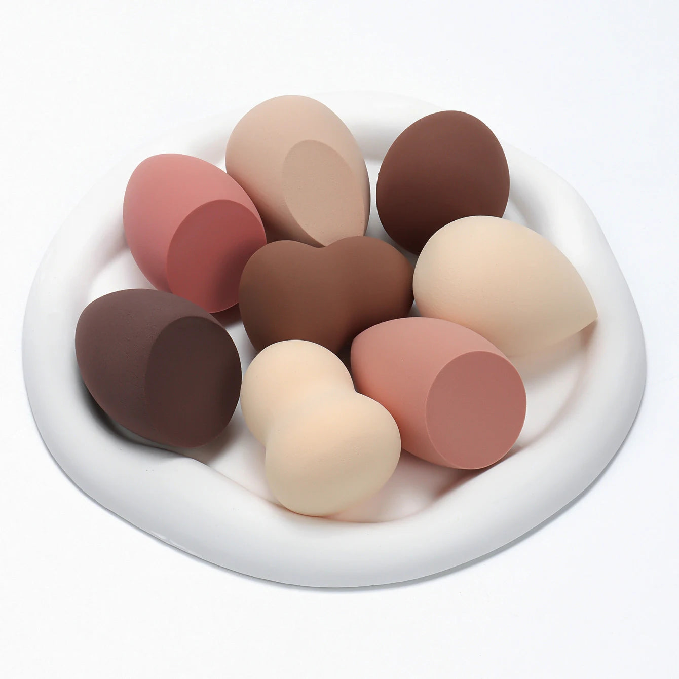 3/8/12/16/24/32/48Pcs Milk Coffee Makeup Sponge, Suitable for Applying and Setting Makeup, Suitable for All Skin Types
