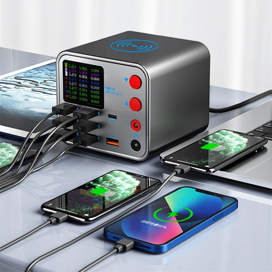 Multifunction 8-port Charger for Mobile Phonewith Short Circuit Repair Function Smart Wireless Fast Charging Tool