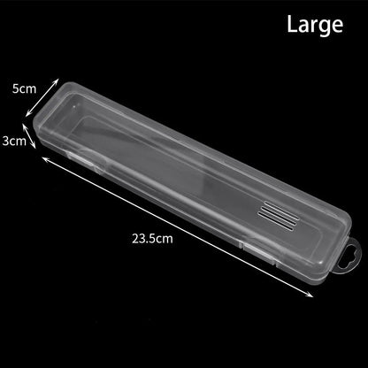 1Pcs Eyebrow Pencil Tableware Chopsticks Makeup Brush Storage Box Transparent Portable Plastic Box Organizer Multifunctional