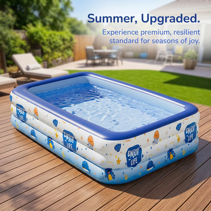 1PC Swimming Pool for Family Pattern Blue Big Inflatable Large PVC Pools Baby Swimming Pools Indoor Outdoor Toddler Bathtub