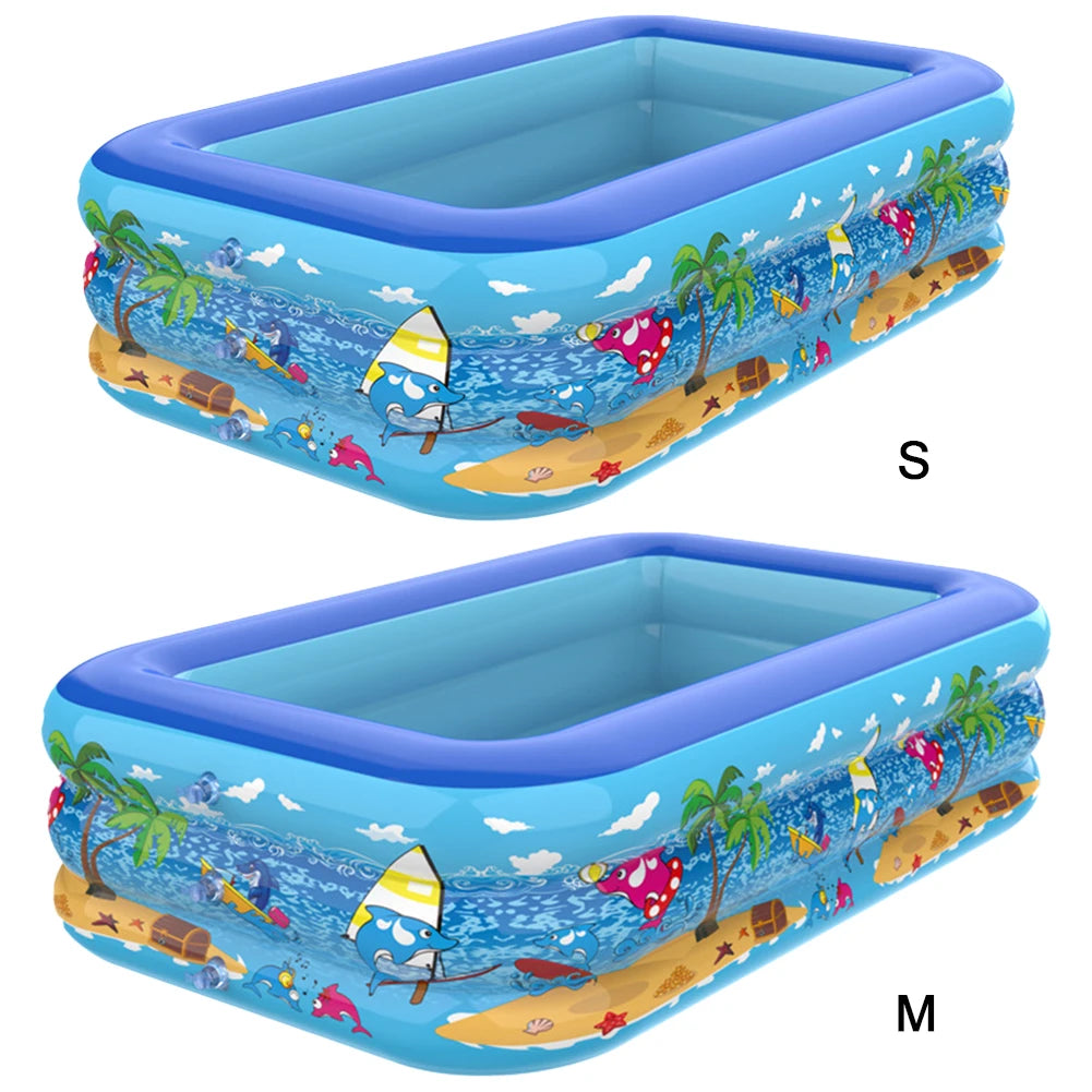 Inflatable Swimming Pool Large Family Pools 120cm Rectangle Framed Children Swimming Pool Summer Outdoor Pool  Bathtub Toys