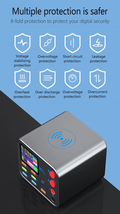 Multifunction 8-port Charger for Mobile Phonewith Short Circuit Repair Function Smart Wireless Fast Charging Tool