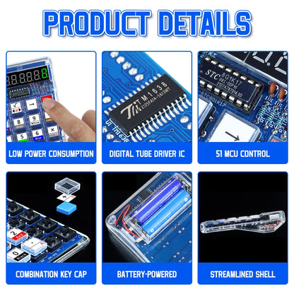 DIY Electronic Kit LED Digital Tube Calculators Color Ring Resistor Count 51 MCU Soldering Practice Electronics Projects Kit