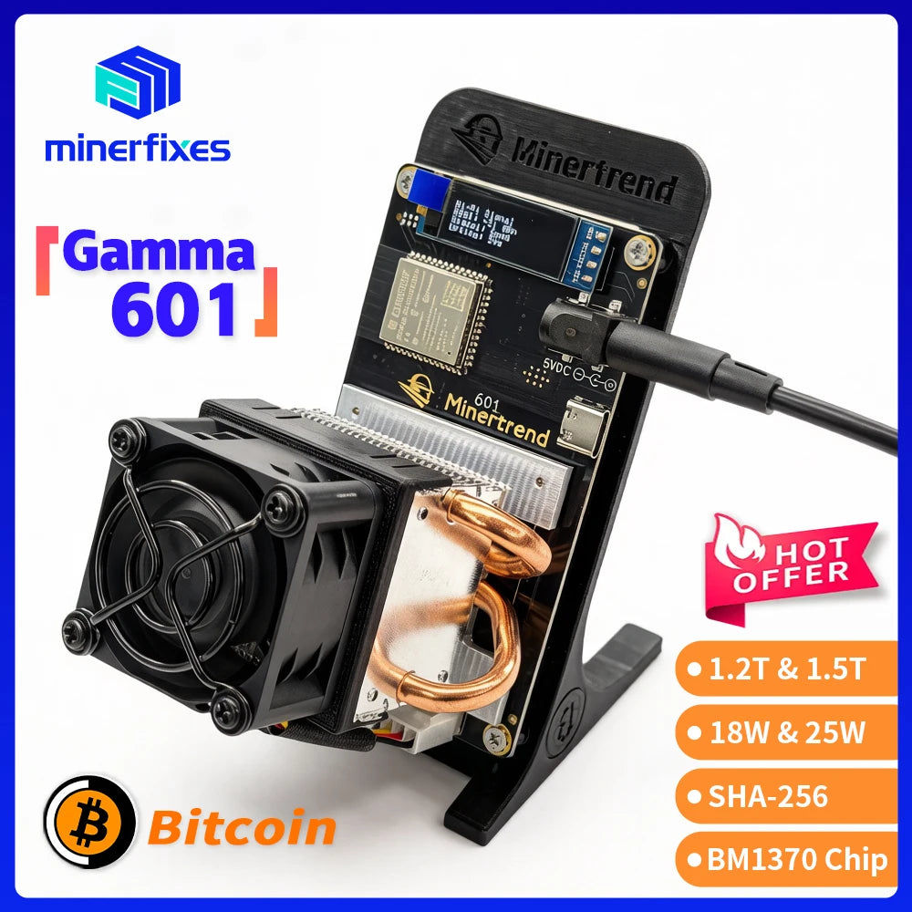 Minerfixes Gamma 601 1.2TH/s BM1370 BTC Miner From Antminer S21 Pro Asic Open Source Bitcoin Crypto Lottery Solo Mining Machine