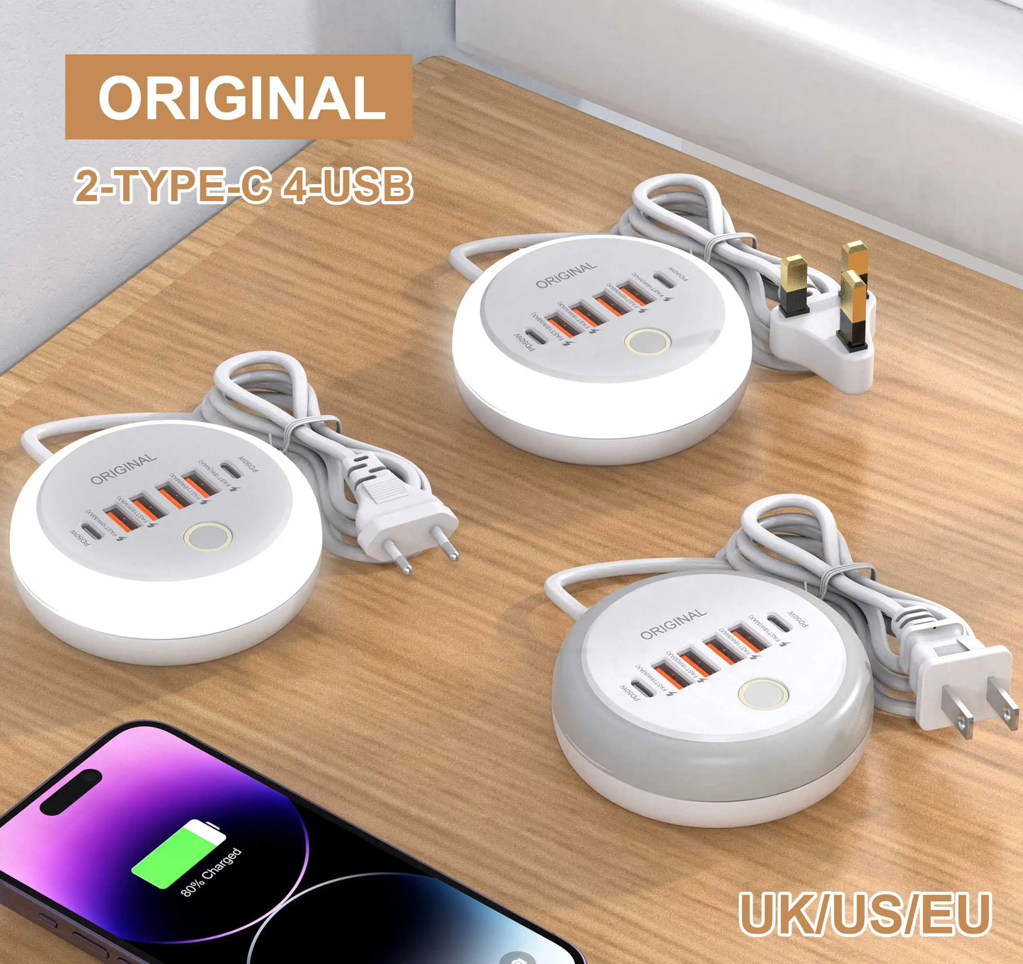 50W USB Mobile Phone Charger Multi Ports Power Strip Socket Type C Fast Charging Wall Charger Wall Adapter For iPhone Xiaomi