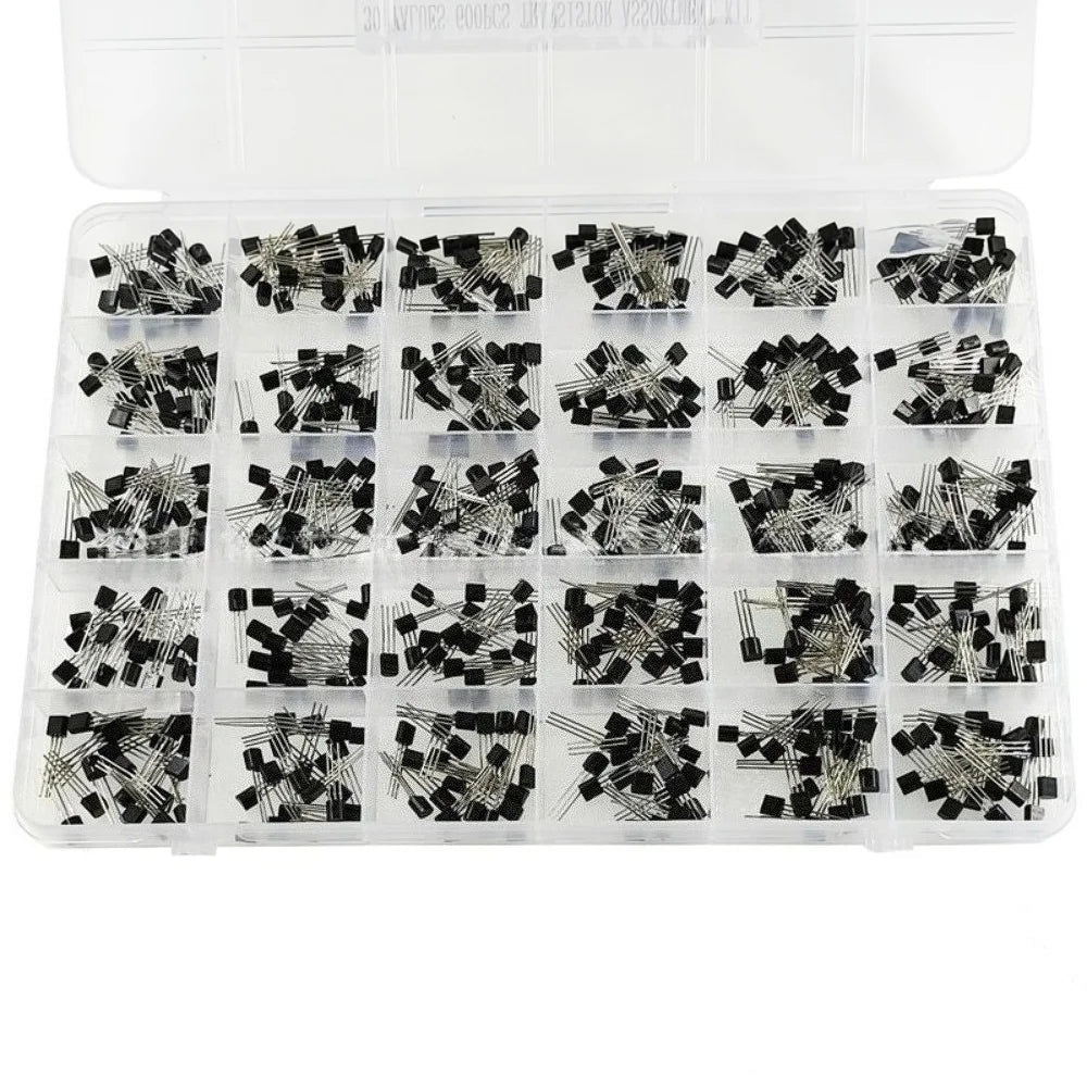 600PCS TO 92 Transistor Assortment Kit 30 Values 20PCS Each NPN PNP Through Hole DIY Electronic Components