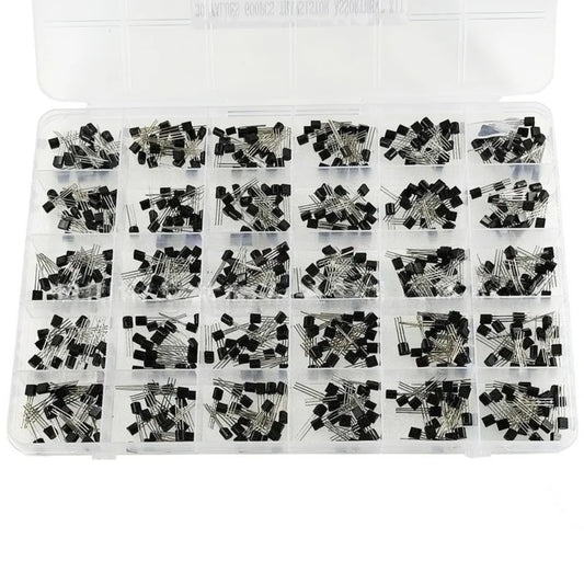 600PCS TO 92 Transistor Assortment Kit 30 Values 20PCS Each NPN PNP Through Hole DIY Electronic Components