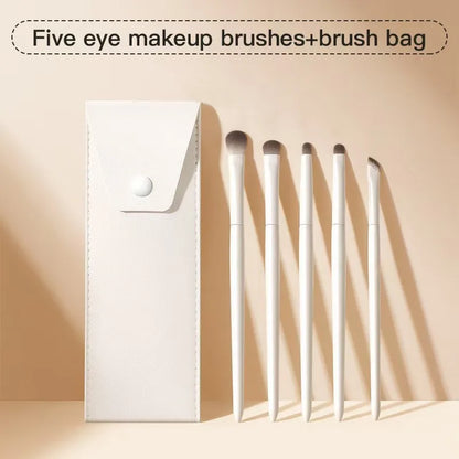 5/8/10pcs Natural Eye Makeup Brushes Set Detail Eyeshadow Brush Makeup Brush Kit White Ultra Soft Eyeshadow Eyeliner Makeup Tool