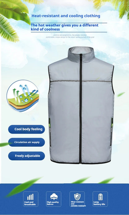 Summer Air Conditioning Suit Heatstroke Prevention Vest Men's and Women's High-tech Universal Camouflage Cooling Fan Suit