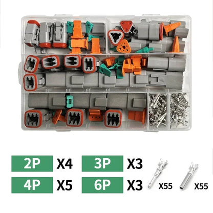 Boxed Deutsch Type DT Connector Kit Waterproof Wire DT Series Connector Set Box DT06/DT04 2/3/4/6/8/12 Pins Sealed Plug