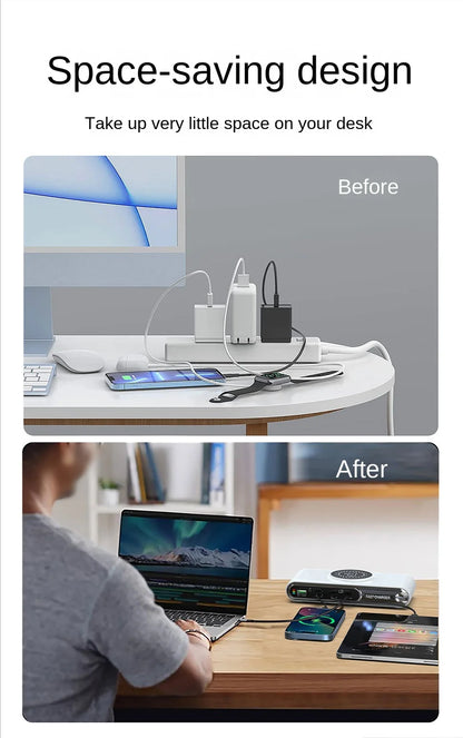 Mobile Phone Fast Charging 6-in-1 Multi-Function Charger Fast Charging 2PD Port Total Power 72W Single-port Maximum 45W Charger