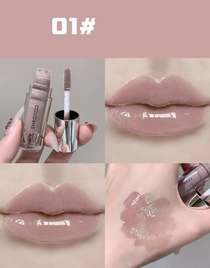 1Pc Lip Gloss Mirror Moisturizing Gothic Pure Black Silver Fine Flash Low Saturation Lip Glazed Lasting Lip Makeup Halloween