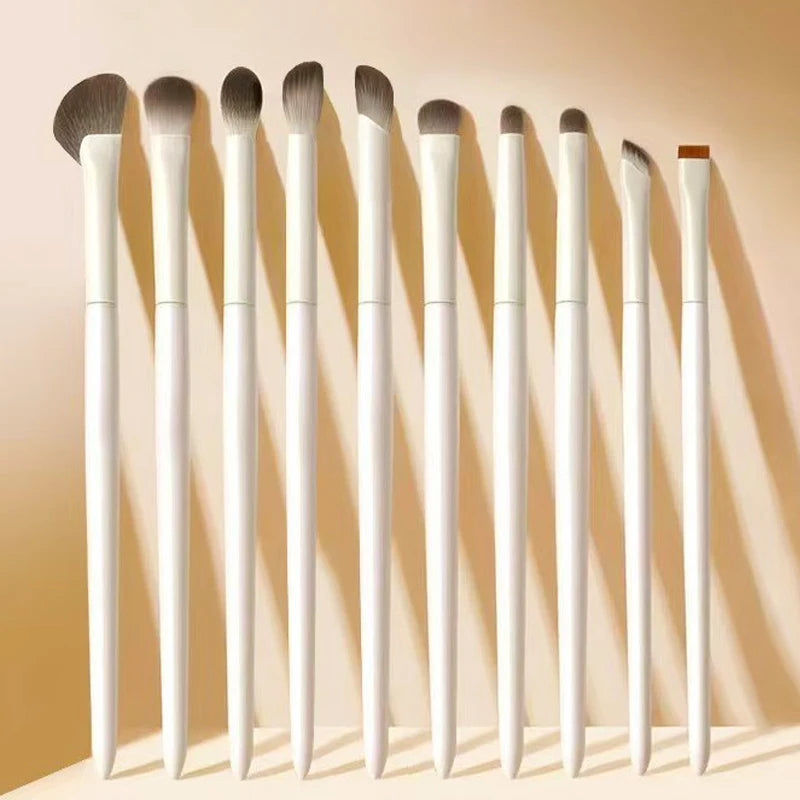5/8/10pcs Natural Eye Makeup Brushes Set Detail Eyeshadow Brush Makeup Brush Kit White Ultra Soft Eyeshadow Eyeliner Makeup Tool