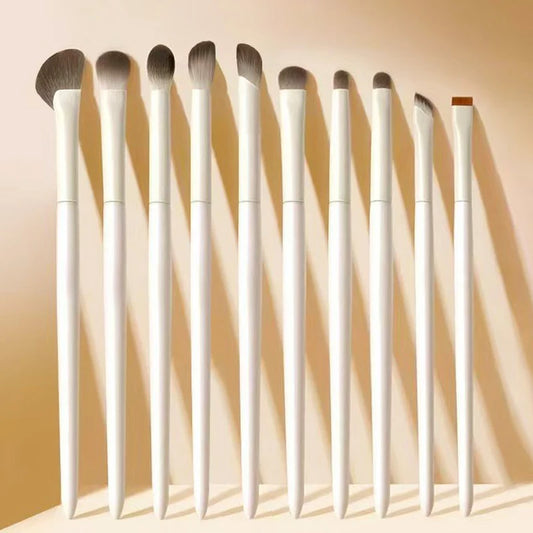 5/8/10pcs Natural Eye Makeup Brushes Set Detail Eyeshadow Brush Makeup Brush Kit White Ultra Soft Eyeshadow Eyeliner Makeup Tool