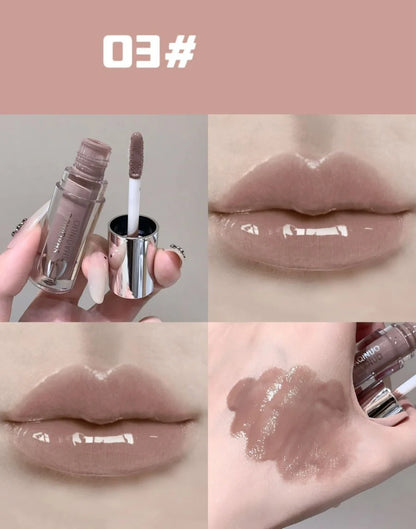 1Pc Lip Gloss Mirror Moisturizing Gothic Pure Black Silver Fine Flash Low Saturation Lip Glazed Lasting Lip Makeup Halloween