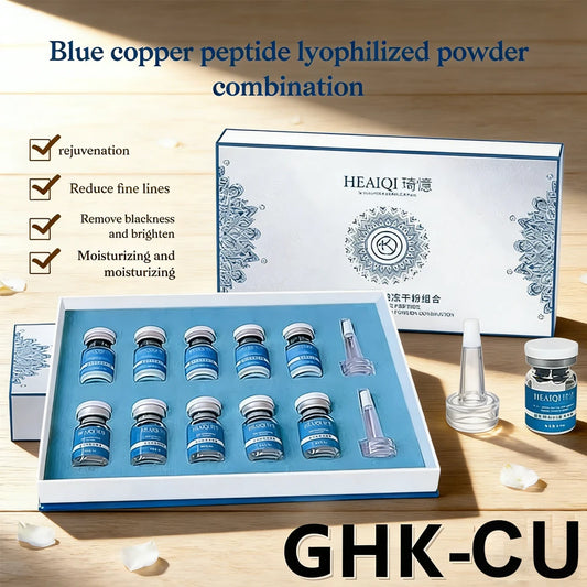 Blue Copper Peptide Freeze-Dried Powder GHK-Cu Essence Deep Hydration Firming Restore Skin Elasticity Rejuvenating SkinCare