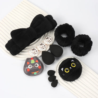 Embroidered Powder Puff Headband 13-Piece Set, Suitable for Applying and Setting Makeup, Suitable for All Skin Types
