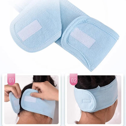 Fashion Women Wide Hairband Adjustable Makeup Wash Face Toweling Hair Wrap Headbands Face Washing Yoga Hair Make Up Accessories