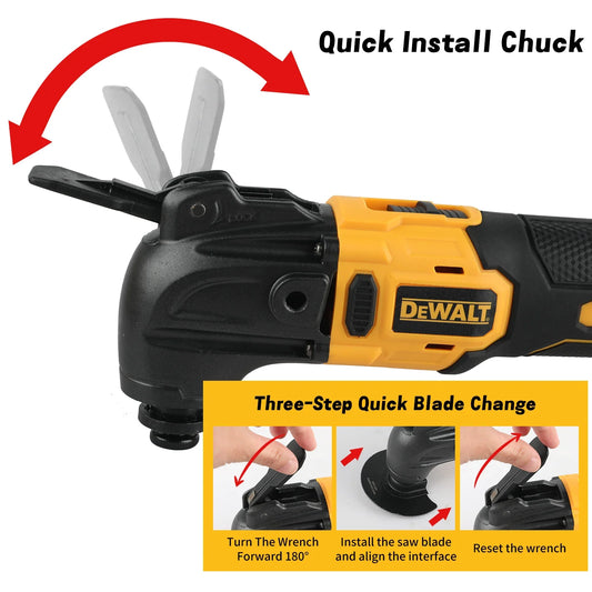 DEWALT DCS356 Brushless Oscillating Multi-Tool Rechargeable Quick Blade Change for Sanding Trimming Grinding Cutting Jobs