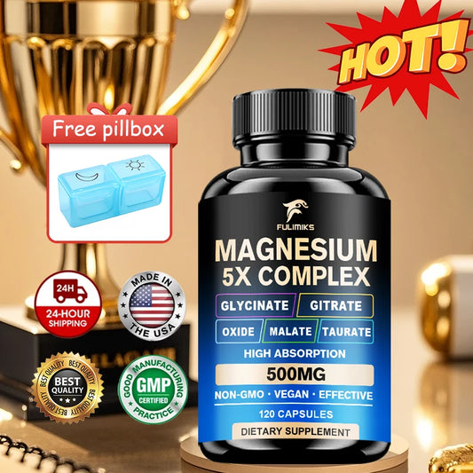 Full Spectrum Magnesium Complex Supplement, Support Bone Health, Healthy Blood Pressure & Overall Wellness, Non-GMO