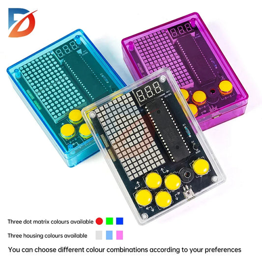 7 Pixel Game Console Kits Puzzle Pixel Game Console 51 Single-chip DIY Welding Practice Parts Electronic DIY Kit
