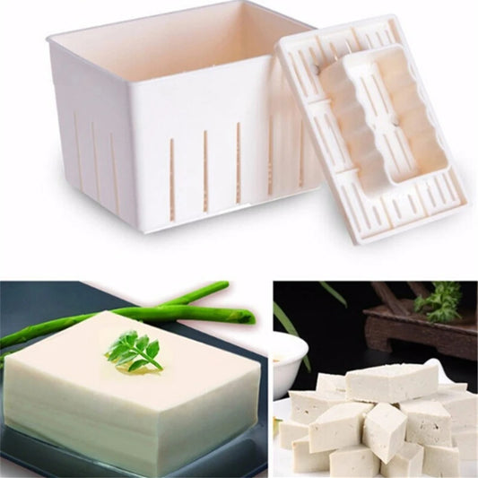 DIY Plastic Tofu Press Mould Homemade Tofu Mold Soybean Curd Tofu Making Mold With Cheese Cloth Kitchen Cooking Tool Set