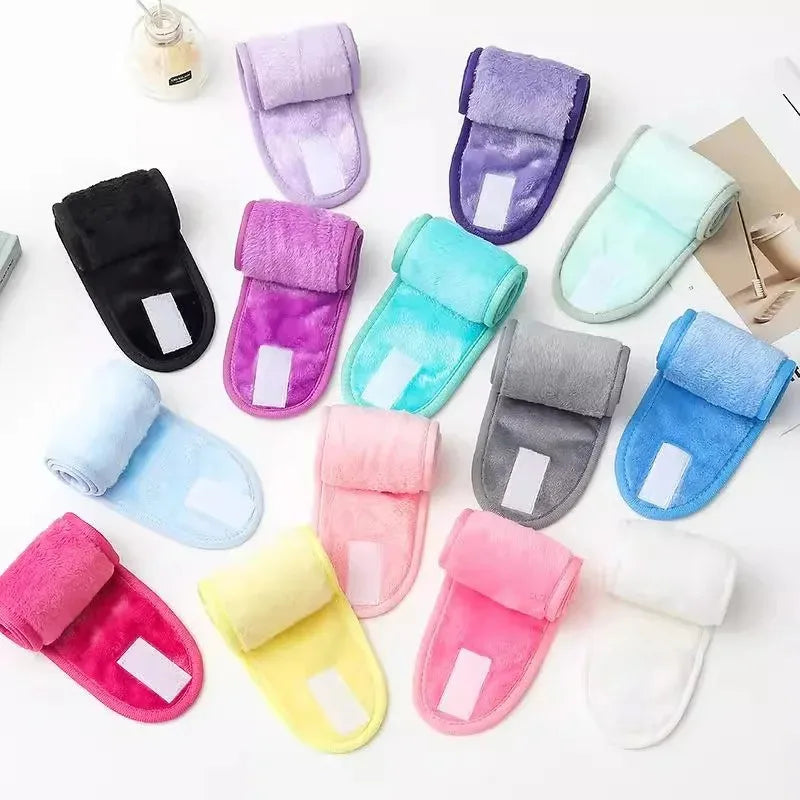 Fashion Women Wide Hairband Adjustable Makeup Wash Face Toweling Hair Wrap Headbands Face Washing Yoga Hair Make Up Accessories