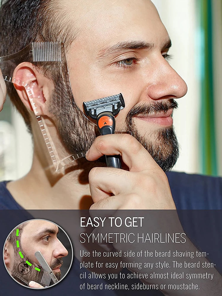 Beard Comb Sideburns Styling Comb Ribbon Brush Trimming Template Beard Styling Comb Makeup Comb Use With Beard Trimmer Or Razor