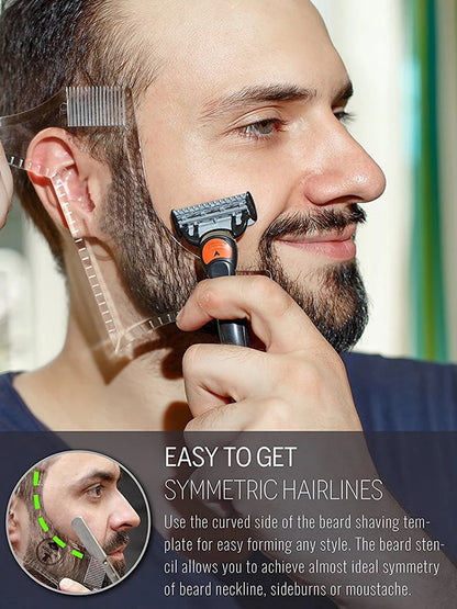 Beard Comb Sideburns Styling Comb Ribbon Brush Trimming Template Beard Styling Comb Makeup Comb Use With Beard Trimmer Or Razor