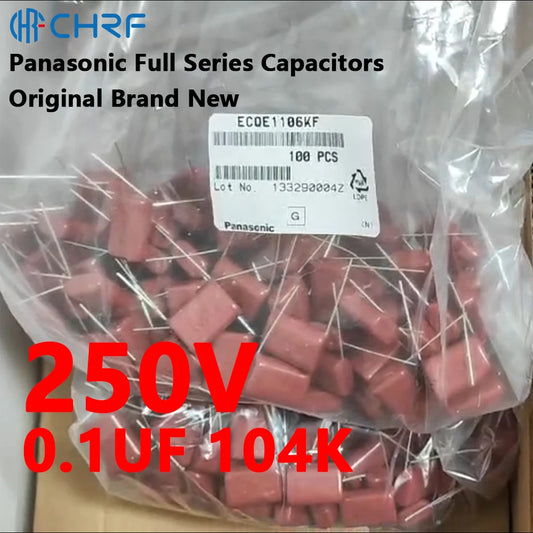 Panasonic ThinFilm Capacitors ECQE2104KF 250V 0.1UF 104K Polypropylene Film Capacitor CBB Capacitors