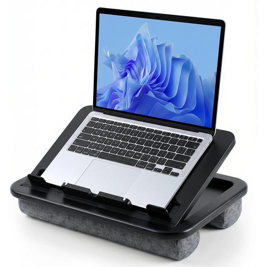 Oatsbasf  Laptop Lap Desk for Office with Soft Cushion Adjustable Lap Desk Portable Tablet Laptop Holder for Max 15.6" Notebook