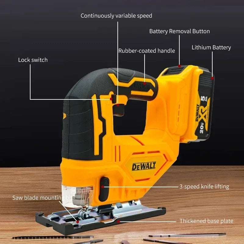 Dewalt 3000RPM Brushless Curve Saw Cordless Electric Jig Saw Portable Multifunction Adjustable Woodworking Power Tool