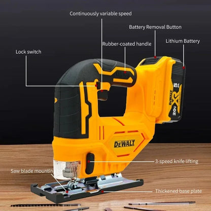 Dewalt 3000RPM Brushless Curve Saw Cordless Electric Jig Saw Portable Multifunction Adjustable Woodworking Power Tool