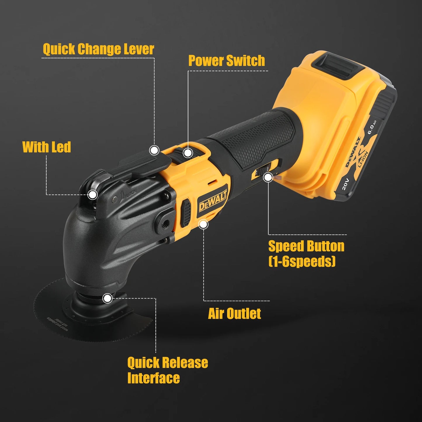 DEWALT 18V Brushless Oscillating Tool, Universal Treasure Design for Cutting Polishing Shovel Cleaning Multifunctional Work
