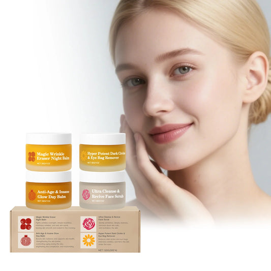 Multi-effect Day & Night Skin Care Suit Cleaning Moisturizing Reduce Dark Circles Multi Functional 4-Piece Set Skincare Products